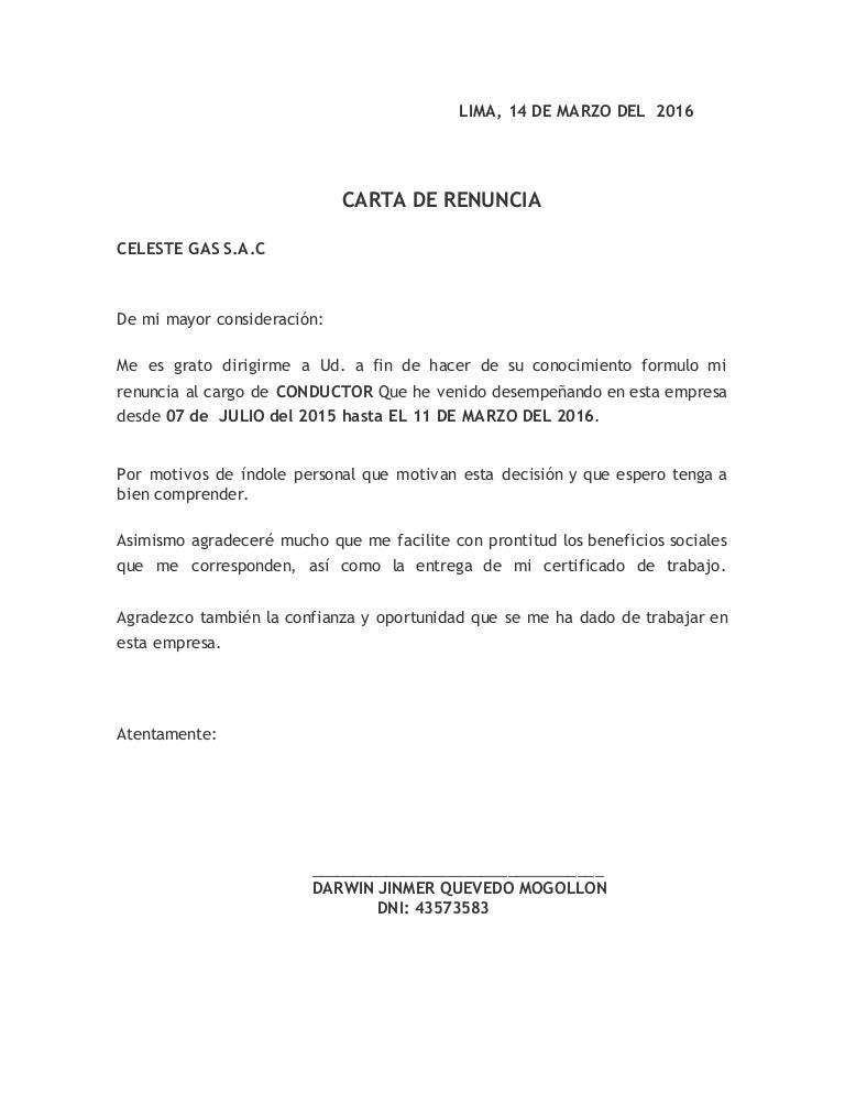 Carta de renuncia 2